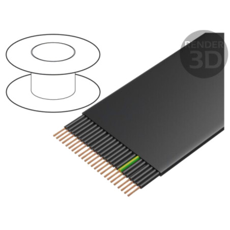Cablu; H07VVH6-F,PVC-Flach; 24G0,75mm2; neecranat; 450V,750V; Cu