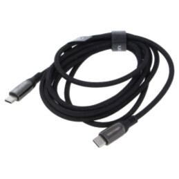 Cablu; USB 2.0; USB C mufă,din ambele părţi; nichelat; 2m; negru