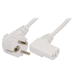 Cablu; 3x1mm2; CEE 7/7 (E/F) ştecăr în unghi,IEC C13 mamă 90°