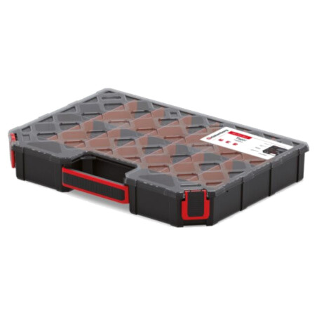 Container: colectiv; cu partiții; neagră; joasă; 390x284x60mm