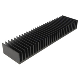 Radiator: extrudat; cu aripioare; neagră; L: 50mm; W: 200mm; H: 25mm