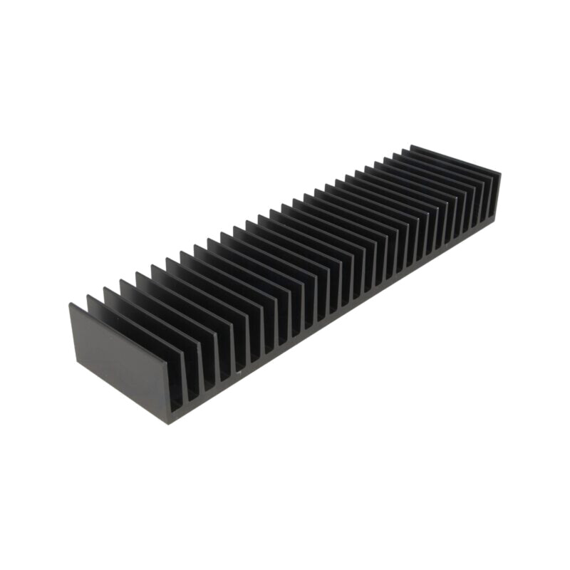 Radiator: extrudat; cu aripioare; neagră; L: 50mm; W: 200mm; H: 25mm