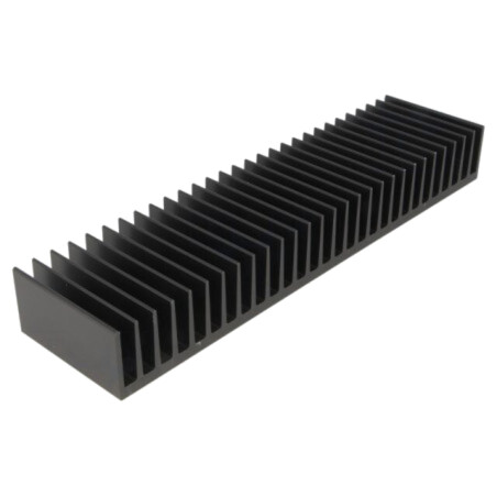 Radiator: extrudat; cu aripioare; neagră; L: 50mm; W: 200mm; H: 25mm