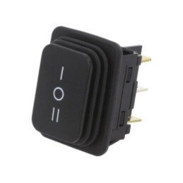 ROCKER; DP3T; Poz: 3; ON-OFF-ON; 14A/250VAC; neagră; IP65 (frontal)
