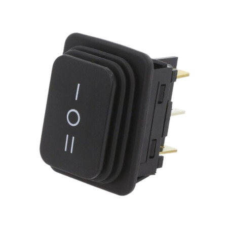 ROCKER; DP3T; Poz: 3; ON-OFF-ON; 14A/250VAC; neagră; IP65 (frontal)