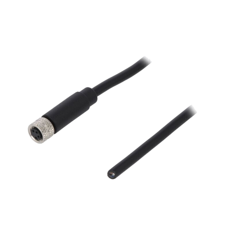 Conector: M8; mamă; PIN: 4; drept; cu manşon,cu cablu; mufă; 3A; 30V Conector: M8; mamă; PIN: 4; drept; cu manşon,cu cablu; mufă; 3A; 30V