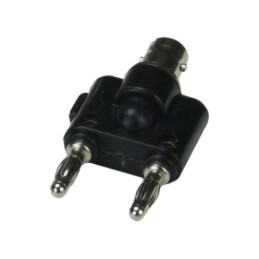Adaptor; 3A; 51,2mm; banană 4mm mufă x2,BNC soclu; 50Ω