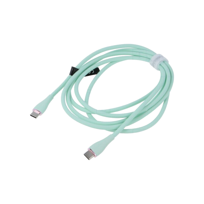 Cablu; USB 2.0; USB C mufă,din ambele părţi; nichelat; 2m; verde