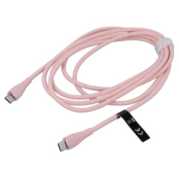 Cablu; USB 2.0; USB C mufă,din ambele părţi; nichelat; 2m; roz