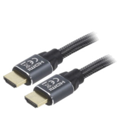 Cablu; HDMI 2.0; HDMI mufă,din ambele părţi; textilă; 3m; negru