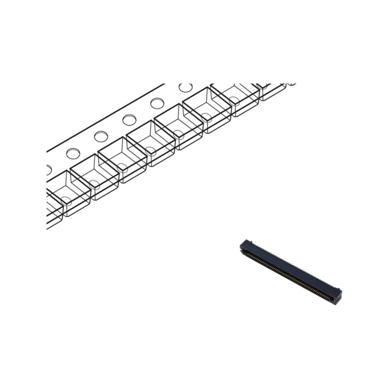 Conector: PCB-PCB; mamă; PIN: 120; 0,8mm; ERF8; aurit; SMT; soclu Conector: PCB-PCB; mamă; PIN: 120; 0,8mm; ERF8; aurit; SMT; soclu