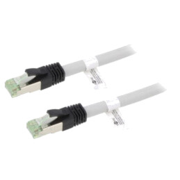 Patch cord; S/FTP; Cat 8; litat; Cu; LSZH; gri; 2m; 24AWG; Fire: 8