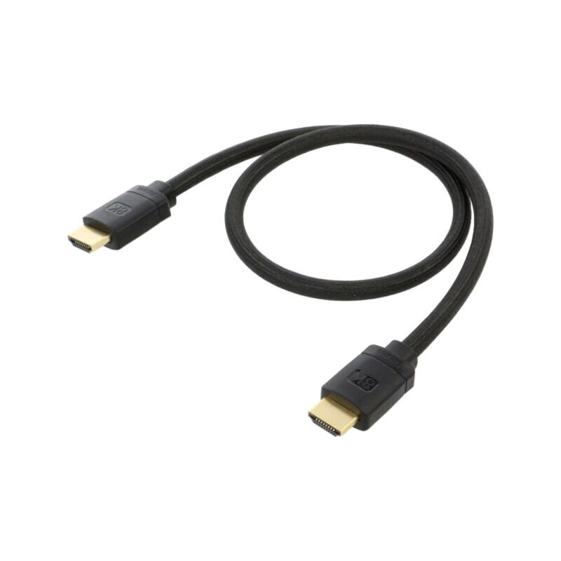 Cablu; HDMI 2.1; HDMI mufă,din ambele părţi; PVC; 0,5m; negru