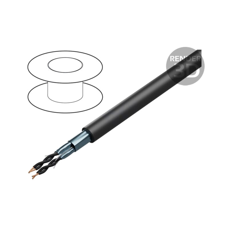 Cablu; BiT 1000 2(ST) H; 8x2x0,5mm2; LSZH; negru; 600V,1kV Cablu; BiT 1000 2(ST) H; 8x2x0,5mm2; LSZH; negru; 600V,1kV