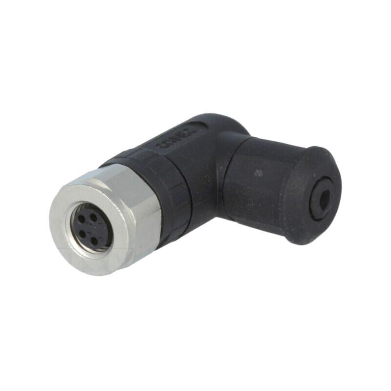 Conector: M8; mamă; PIN: 4; în unghi 90°; pe cablu; mufă; IP67 Conector: M8; mamă; PIN: 4; în unghi 90°; pe cablu; mufă; IP67
