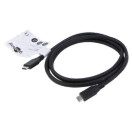 Cablu; USB 4.0; USB C mufă,din ambele părţi; 1,5m; negru; 20Gbps