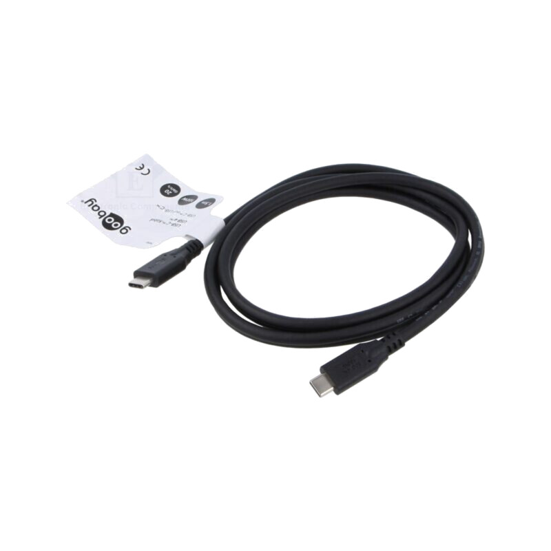 Cablu; USB 4.0; USB C mufă,din ambele părţi; 1,5m; negru; 20Gbps
