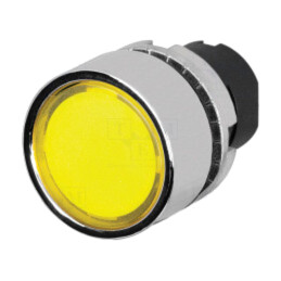 Comutator: acţionat prin apăsare; 22mm; Poz.i stab: 1; galbenă