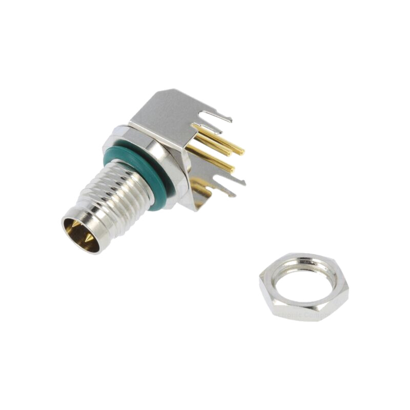 Conector: M8; tată; PIN: 3; în unghi 90°; soclu; 4A; IP68; 30V; metal Conector: M8; tată; PIN: 3; în unghi 90°; soclu; 4A; IP68; 30V; metal
