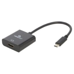 Adaptor; HDMI 1.4,USB 3.1; HDMI soclu,USB C mufă; 0,15m; negru