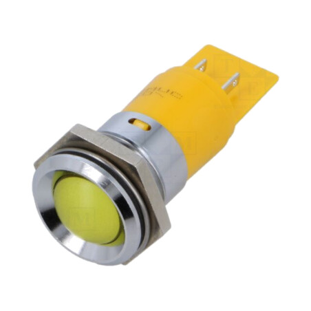 Lampă de control: LED; conică; galbenă; 24VDC; 24VAC; Ø22mm; IP67