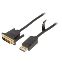 Cablu; DisplayPort mufă,DVI-D (24+1) mufă; Lung: 2m; negru