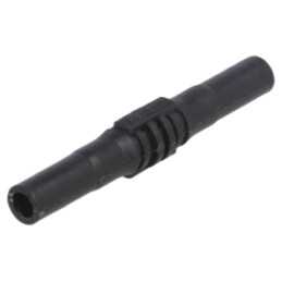 Conector: banană 4mm; soclu; 15A; 1kV; neagră; nichelat; 63,5mm