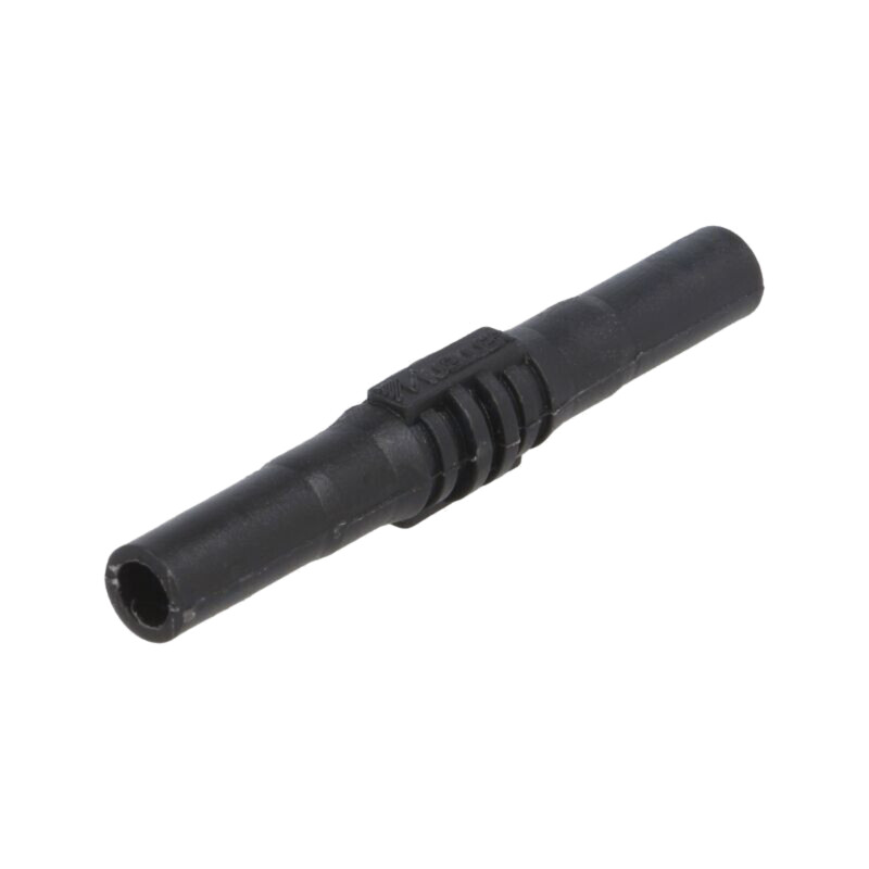 Conector: banană 4mm; soclu; 15A; 1kV; neagră; nichelat; 63,5mm