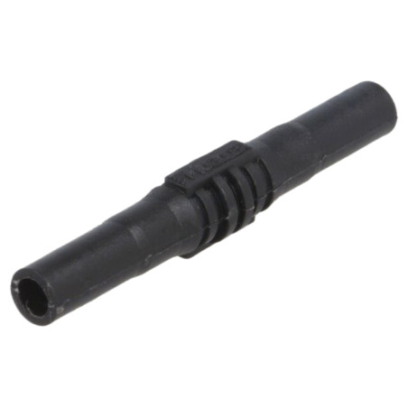 Conector: banană 4mm; soclu; 15A; 1kV; neagră; nichelat; 63,5mm