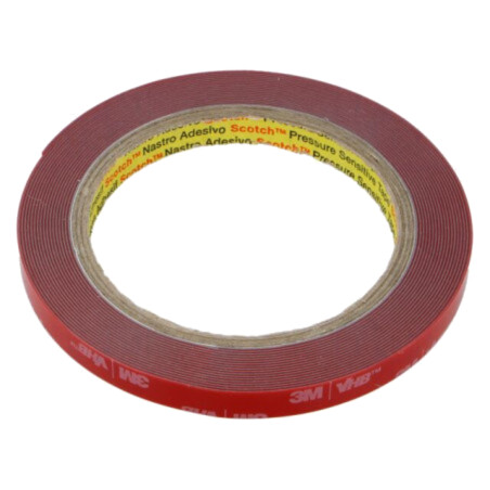 Bandă: de fixare; W: 9mm; L: 5,5m; Thk: 0,6mm; acril; gri; 36N/cm
