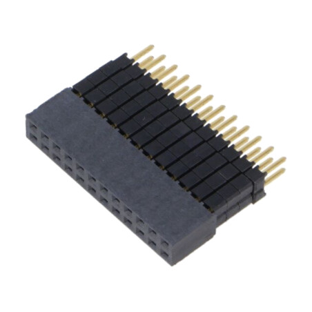 Conector: şiruri pini; tată; PIN: 24; 2,54mm; aurit; THT; soclu