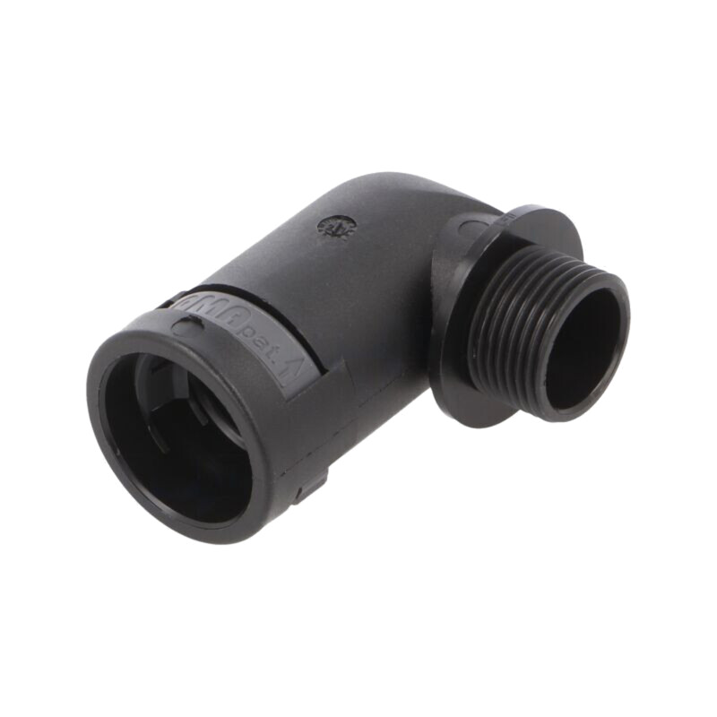 Conectori în unghi 90°; Filet: metrică,exterior; poliamidă 6 Conectori în unghi 90°; Filet: metrică,exterior; poliamidă 6