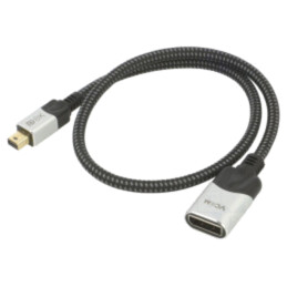 Cablu; DisplayPort 1.4,HDCP 2.2; PVC; 0,5m; negru