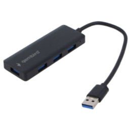 Hub USB; USB A soclu x4,USB A mufă; USB 3.1; neagră; 0,15m
