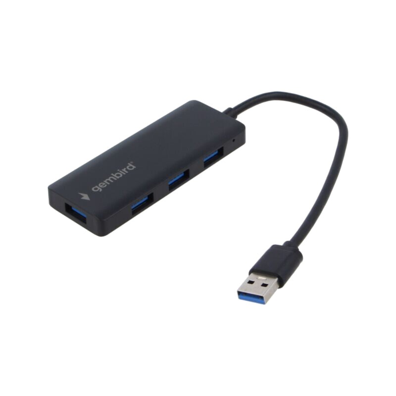 Hub USB; USB A soclu x4,USB A mufă; USB 3.1; neagră; 0,15m