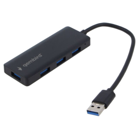 Hub USB; USB A soclu x4,USB A mufă; USB 3.1; neagră; 0,15m