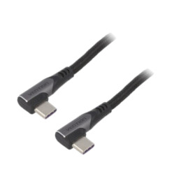 Cablu; USB 2.0; USB C mufă în unghi,din ambele părţi; 1,5m; 100W