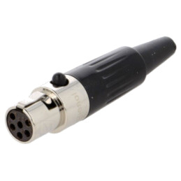Conector: XLR mini; mufă; mamă; PIN: 6; pe cablu; lipire; 1,2A; drept