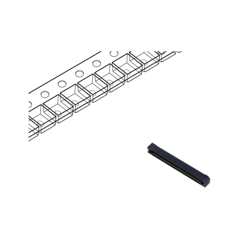 Conector: PCB-PCB; mamă; PIN: 100; 0,8mm; ERF8; aurit; SMT; soclu Conector: PCB-PCB; mamă; PIN: 100; 0,8mm; ERF8; aurit; SMT; soclu