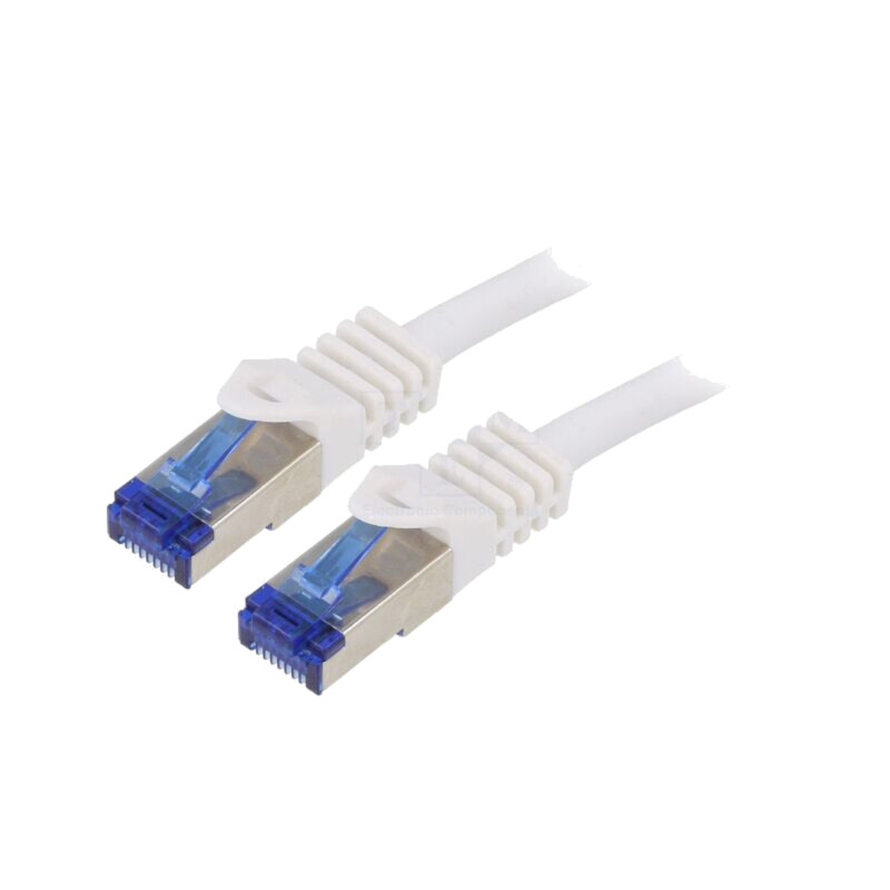Patch cord; S/FTP; 6a; litat; Cu; LSZH; alb; 5m; 26AWG; -20÷75°C