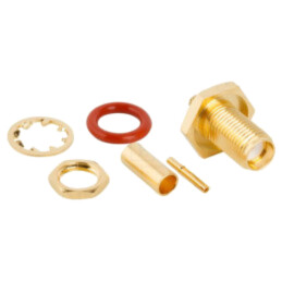 Conector: SMA; soclu; mamă; drept; 50Ω; lipire,crimpat; PTFE; aurit