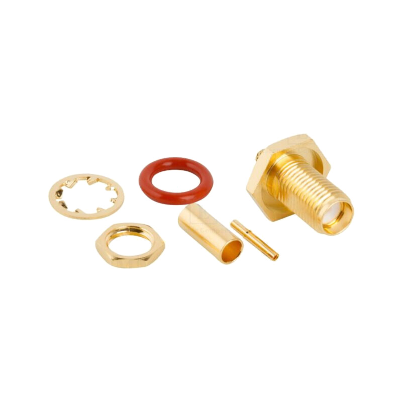 Conector: SMA; soclu; mamă; drept; 50Ω; lipire,crimpat; PTFE; aurit Conector: SMA; soclu; mamă; drept; 50Ω; lipire,crimpat; PTFE; aurit