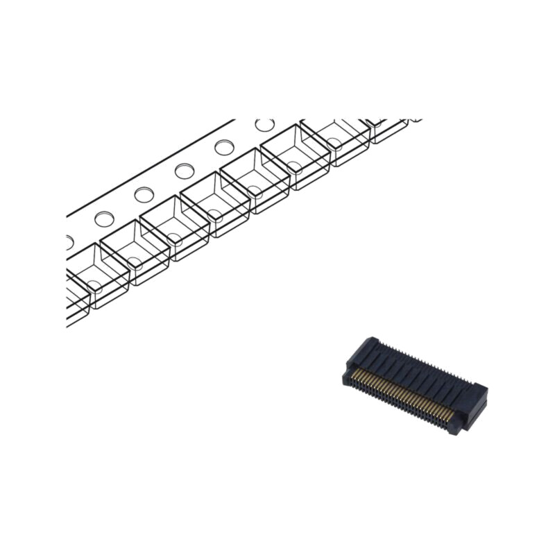 Conector: PCB-PCB; tată; PIN: 60; 0,8mm; ERM8; aurit; SMT; soclu; 1,4A Conector: PCB-PCB; tată; PIN: 60; 0,8mm; ERM8; aurit; SMT; soclu; 1,4A