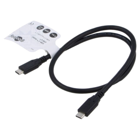 Cablu; USB 4.0; USB C mufă,din ambele părţi; 0,5m; negru; 40Gbps