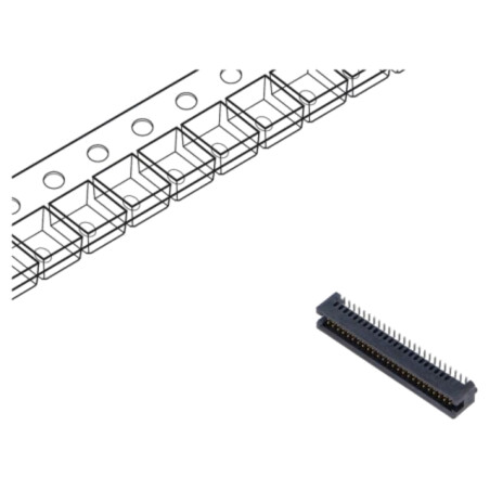 Conector: PCB-PCB; tată; PIN: 50; 1,27mm; TFC; gold flash; SMT; soclu