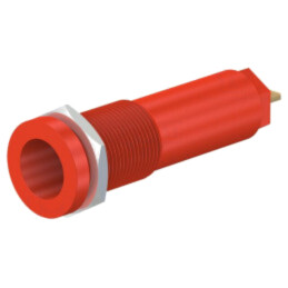 Conector: banană 4mm; soclu; 10A; 1kV; Orif: Ø12,2mm; roşie; aurit