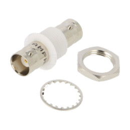Adaptor; BNC soclu,din ambele părţi; drept; 50Ω; POM