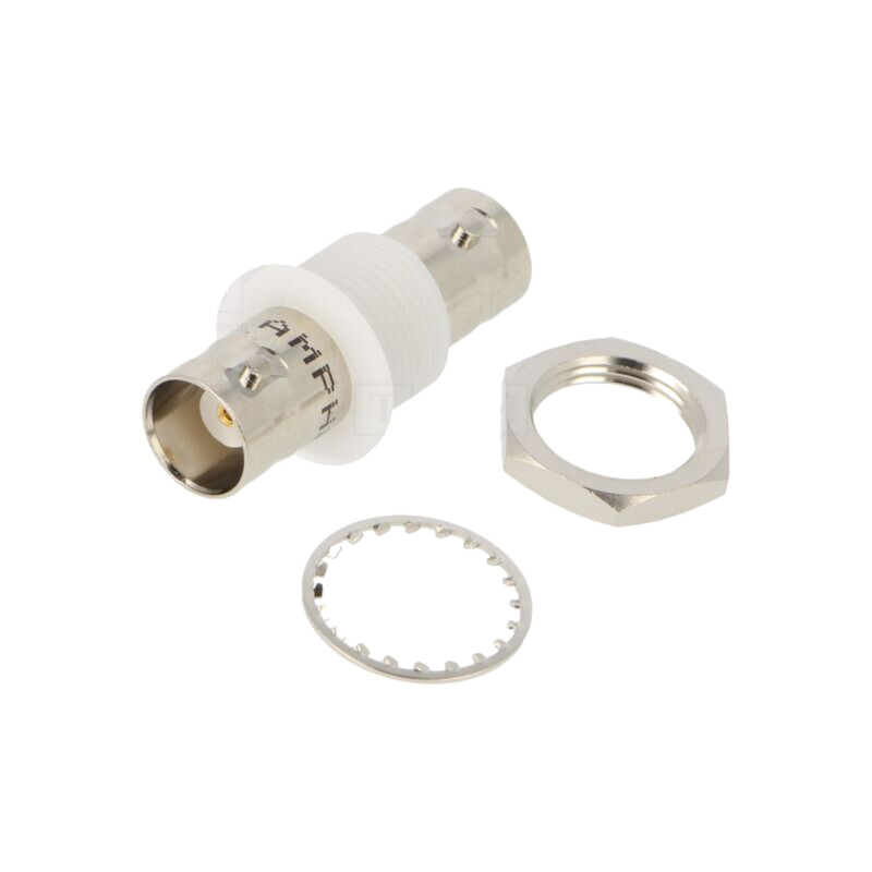 Adaptor; BNC soclu,din ambele părţi; drept; 50Ω; POM