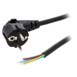 Cablu; 3x1,5mm2; CEE 7/7 (E/F) ştecăr în unghi,cabluri; PVC; 3m