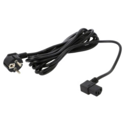 Cablu; 3x1mm2; CEE 7/7 (E/F) ştecăr în unghi,IEC C13 mamă 90°